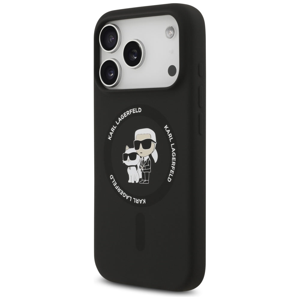MagSafe tok Apple iPhone 17 Pro-hoz, Karl Lagerfeld, Ring Karl & Choupette, Fekete