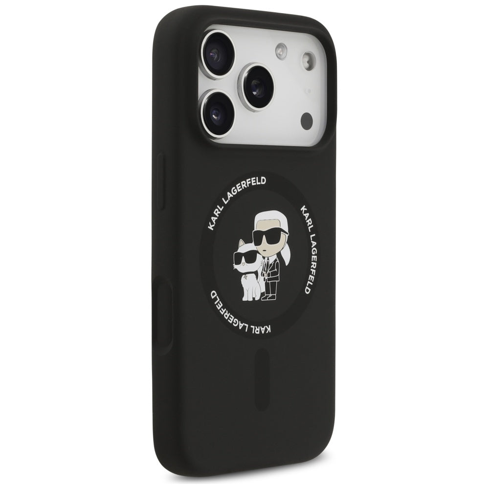 MagSafe tok Apple iPhone 17 Pro-hoz, Karl Lagerfeld, Ring Karl & Choupette, Fekete