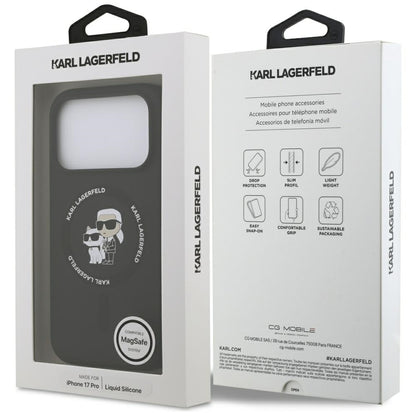 MagSafe tok Apple iPhone 17 Pro-hoz, Karl Lagerfeld, Ring Karl & Choupette, Fekete