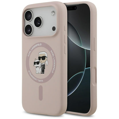 MagSafe tok Apple iPhone 17 Pro-hoz, Karl Lagerfeld, Ring Karl & Choupette, Rózsaszín