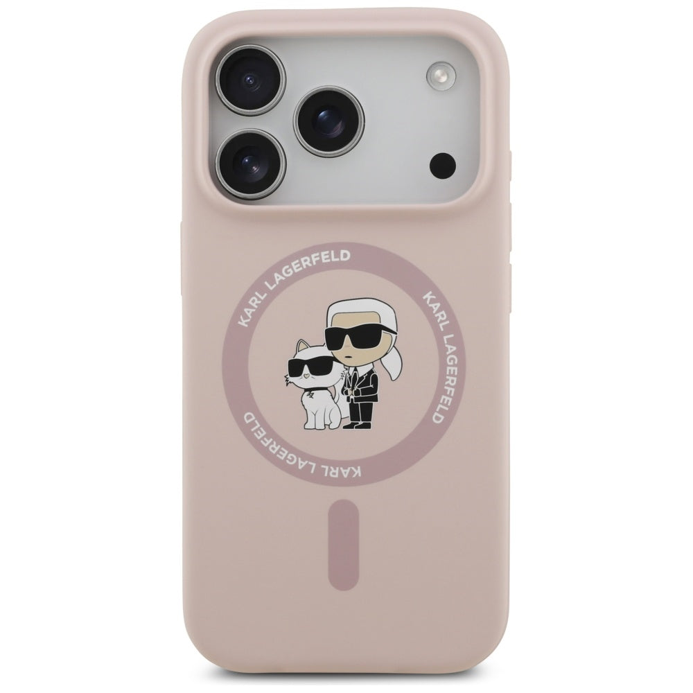 MagSafe tok Apple iPhone 17 Pro-hoz, Karl Lagerfeld, Ring Karl & Choupette, Rózsaszín