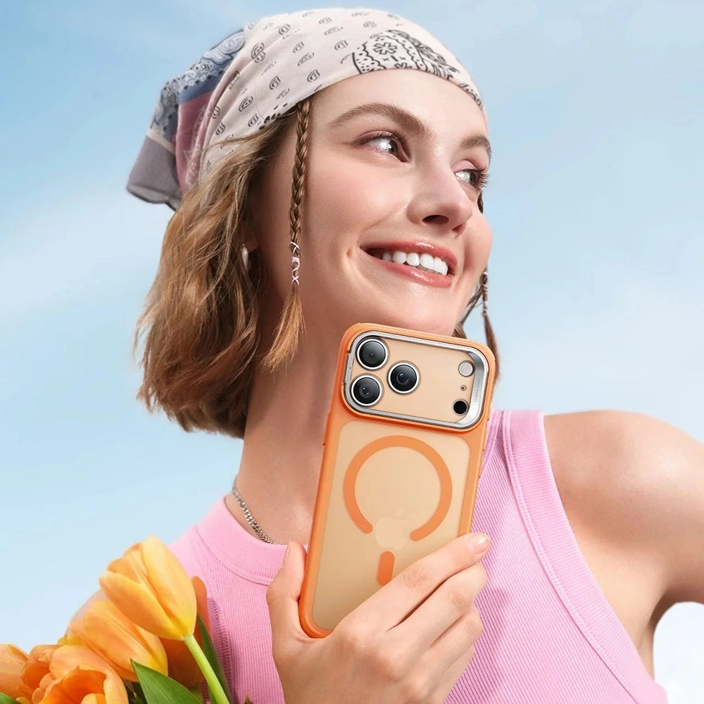 MagSafe tok Apple iPhone 17 Pro Max-hez, ESR, Classic Hybrid Kickstand, Szatén Narancs