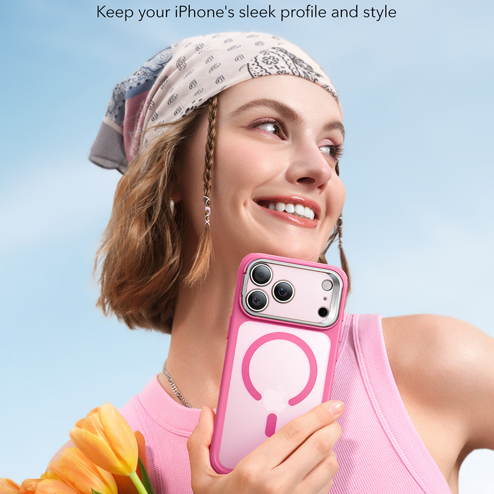 MagSafe tok Apple iPhone 17 Pro Max-hoz, ESR, Classic Hybrid Kickstand, Szatén Rózsaszín