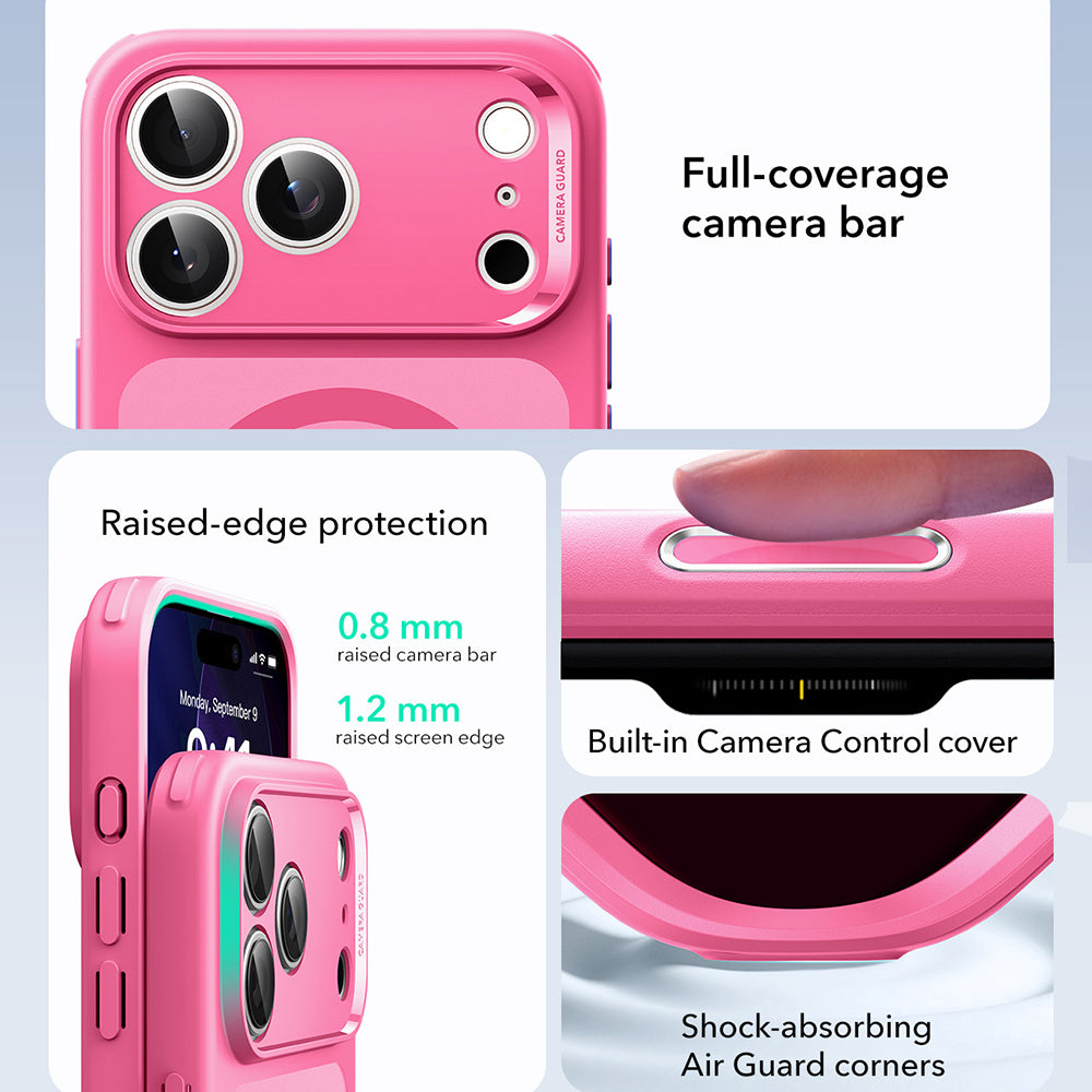 MagSafe tok Apple iPhone 17 Pro Max-hoz, ESR, Classic Hybrid, Szatén Rózsaszín