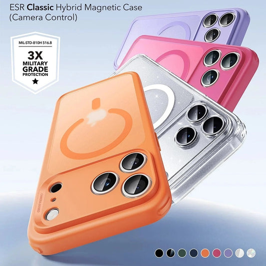 MagSafe Case for Apple iPhone 17 Pro Max, ESR, Classic Hybrid Slide, Satin Orange