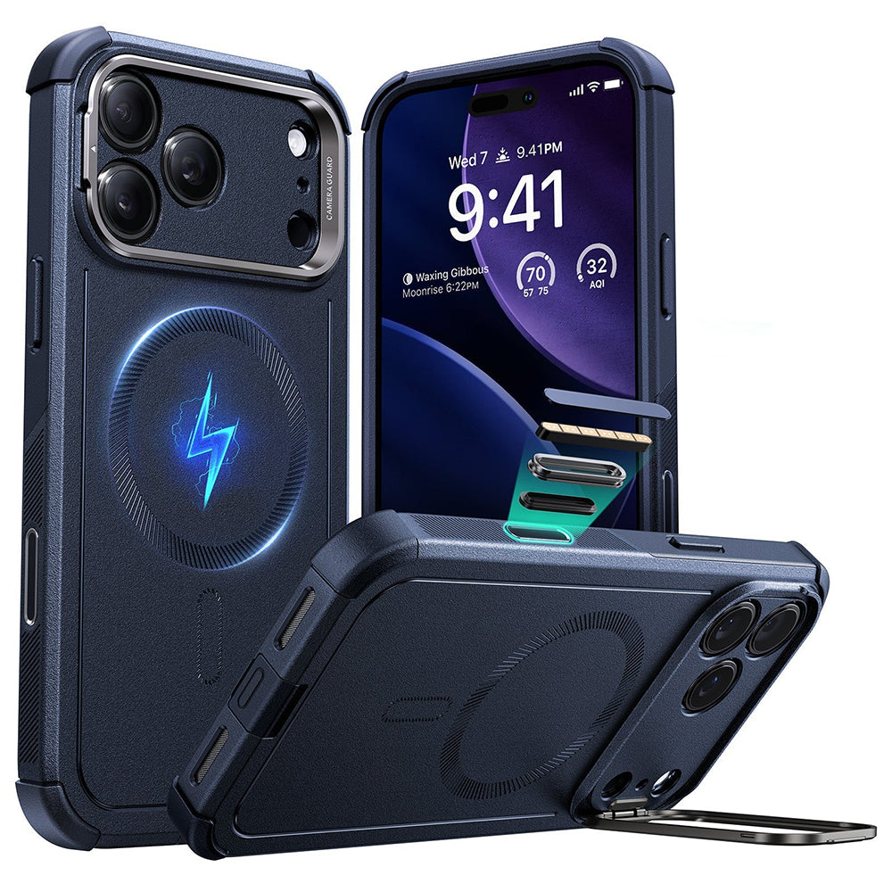 MagSafe tok Apple iPhone 17 Pro Max-hez, ESR, Cyber Armor Kickstand, Kék