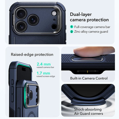 MagSafe tok Apple iPhone 17 Pro Max-hez, ESR, Cyber Armor Kickstand, Kék
