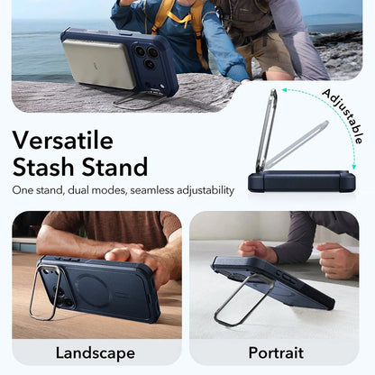 MagSafe tok Apple iPhone 17 Pro Max-hez, ESR, Cyber Armor Kickstand, Kék