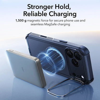 MagSafe tok Apple iPhone 17 Pro Max-hez, ESR, Cyber Armor Kickstand, Kék