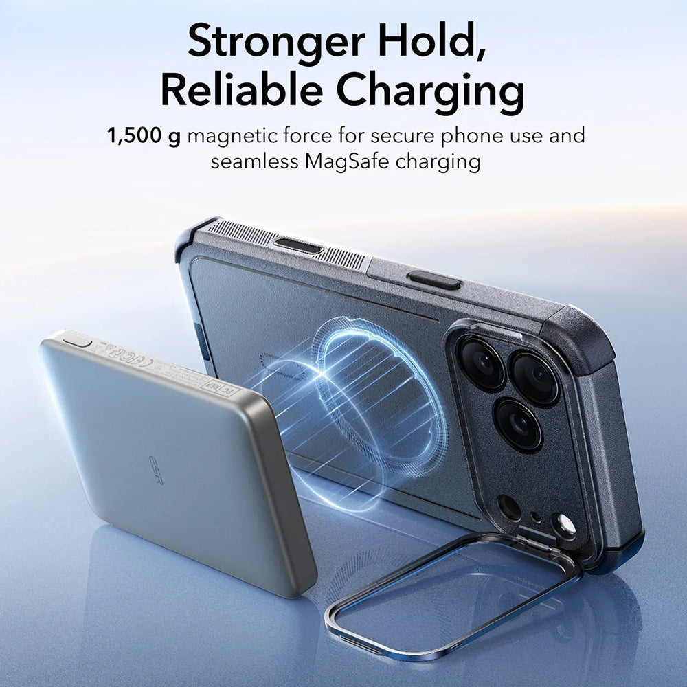 MagSafe tok Apple iPhone 17 Pro Max-hez, ESR, Cyber Armor Kickstand, Szürke