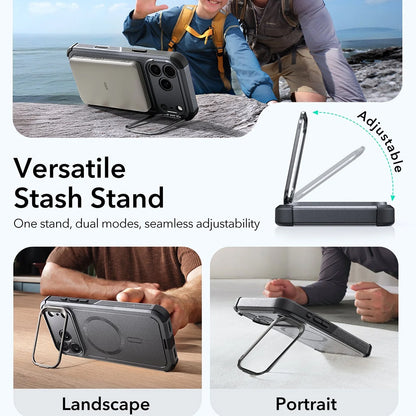 MagSafe tok Apple iPhone 17 Pro Max-hez, ESR, Cyber Armor Kickstand, Szürke