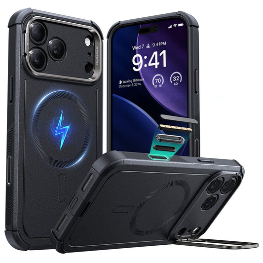 MagSafe tok Apple iPhone 17 Pro Max-hoz, ESR, Cyber Armor Kickstand, Fekete