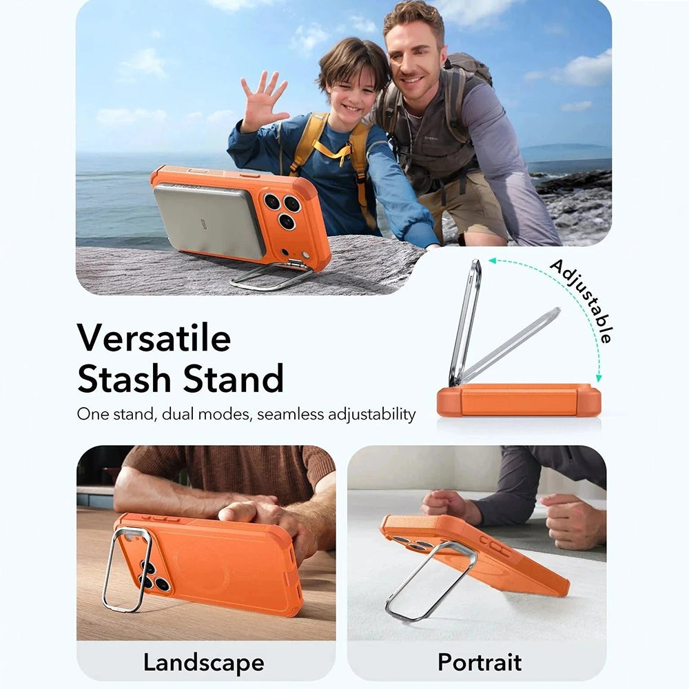 MagSafe tok Apple iPhone 17 Pro Max-hez, ESR, Cyber Armor Kickstand, Narancssárga