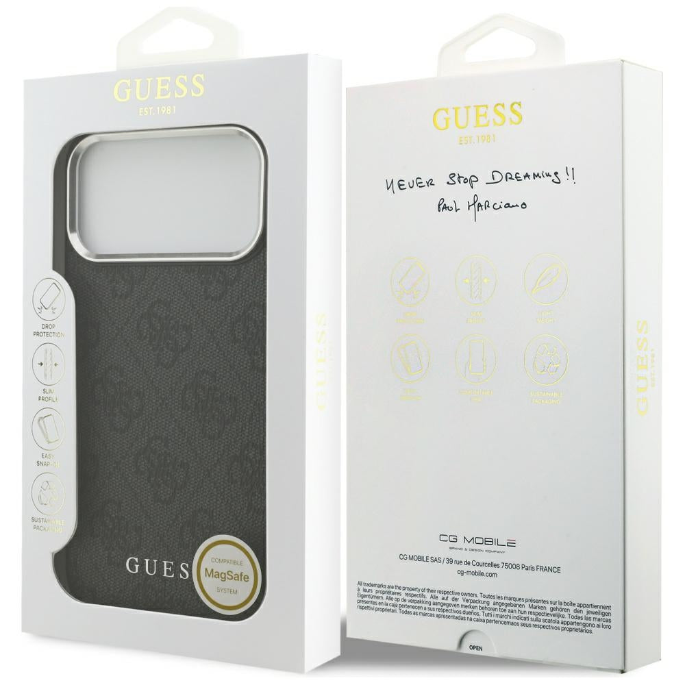 MagSafe tok Apple iPhone 17 Pro Max-hez, Guess, 4G Classic Logo, Fekete