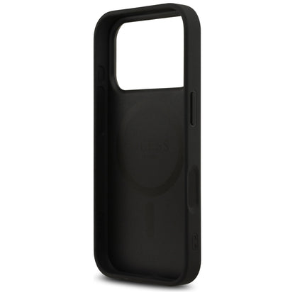 MagSafe tok Apple iPhone 17 Pro Max-hez, Guess, 4G Printed Stripes, Fekete