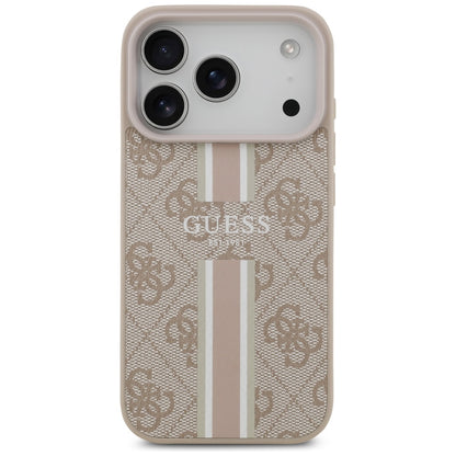 MagSafe tok Apple iPhone 17 Pro Max-hez, Guess, 4G Printed Stripes, Rózsaszín