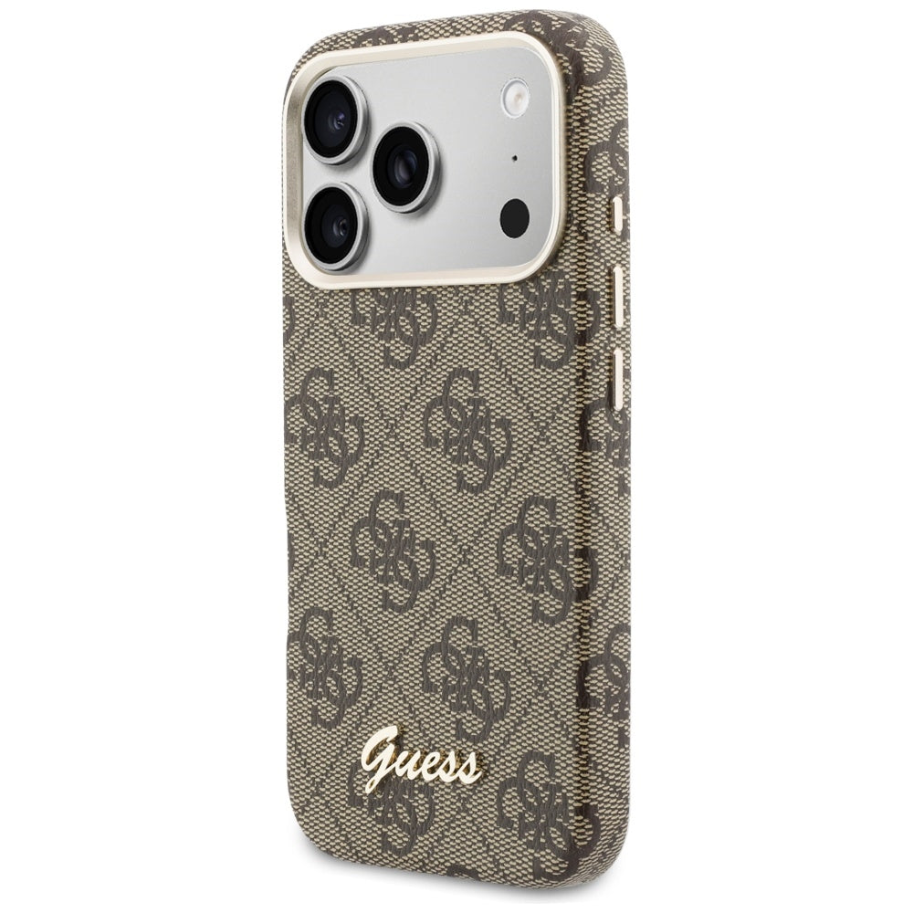 MagSafe Case for Apple iPhone 17 Pro Max, Guess, 4G Script Logo, Brown
