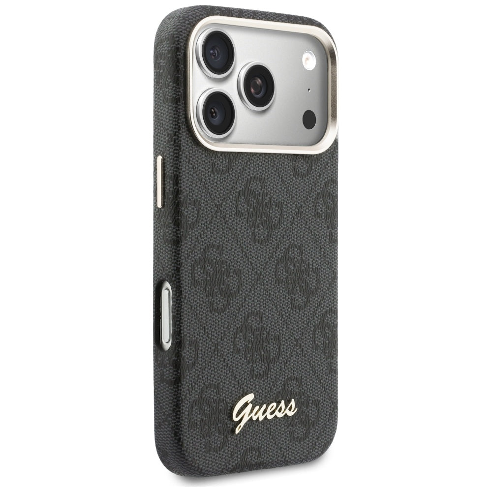 MagSafe tok Apple iPhone 17 Pro Max-hoz, Guess, 4G Script Logo, Fekete