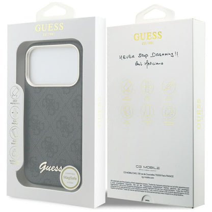 MagSafe tok Apple iPhone 17 Pro Max-hoz, Guess, 4G Script Logo, Fekete