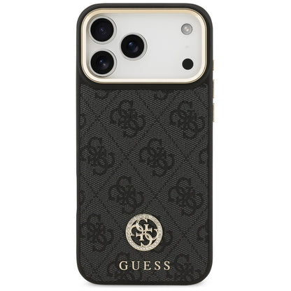 MagSafe tok Apple iPhone 17 Pro Max-hez, Guess, 4G Strass Logo nagy pánttal, Fekete