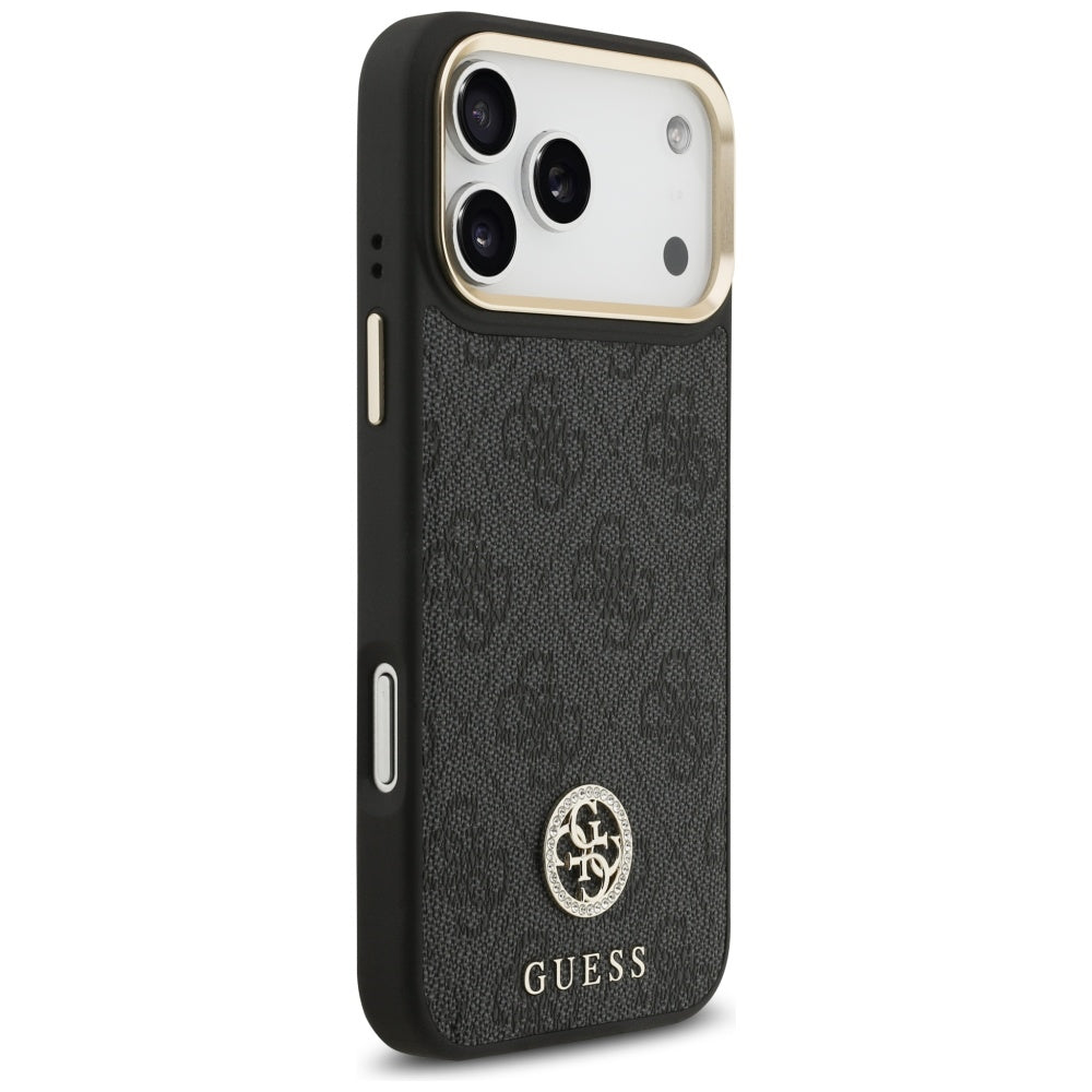 MagSafe tok Apple iPhone 17 Pro Max-hez, Guess, 4G Strass Logo nagy pánttal, Fekete