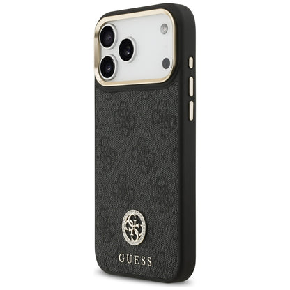 MagSafe tok Apple iPhone 17 Pro Max-hez, Guess, 4G Strass Logo nagy pánttal, Fekete