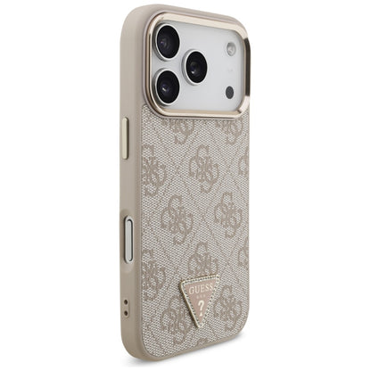 MagSafe tok Apple iPhone 17 Pro Max-hez, Guess, 4G Triangle Logo, Arany Rózsaszín