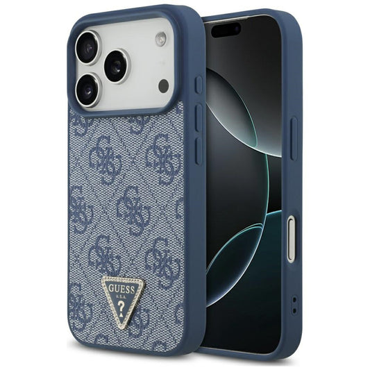 MagSafe tok Apple iPhone 17 Pro Max-hez, Guess, 4G Triangle Strass, Kék