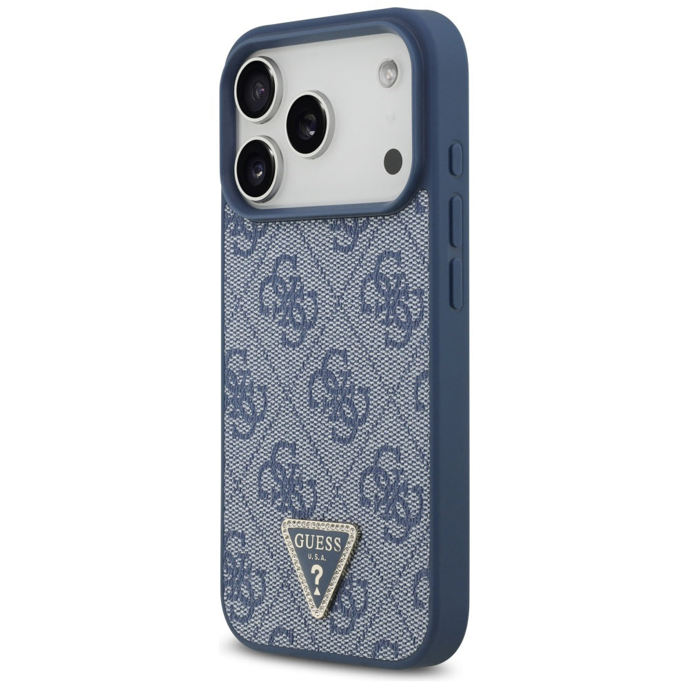 MagSafe tok Apple iPhone 17 Pro Max-hez, Guess, 4G Triangle Strass, Kék