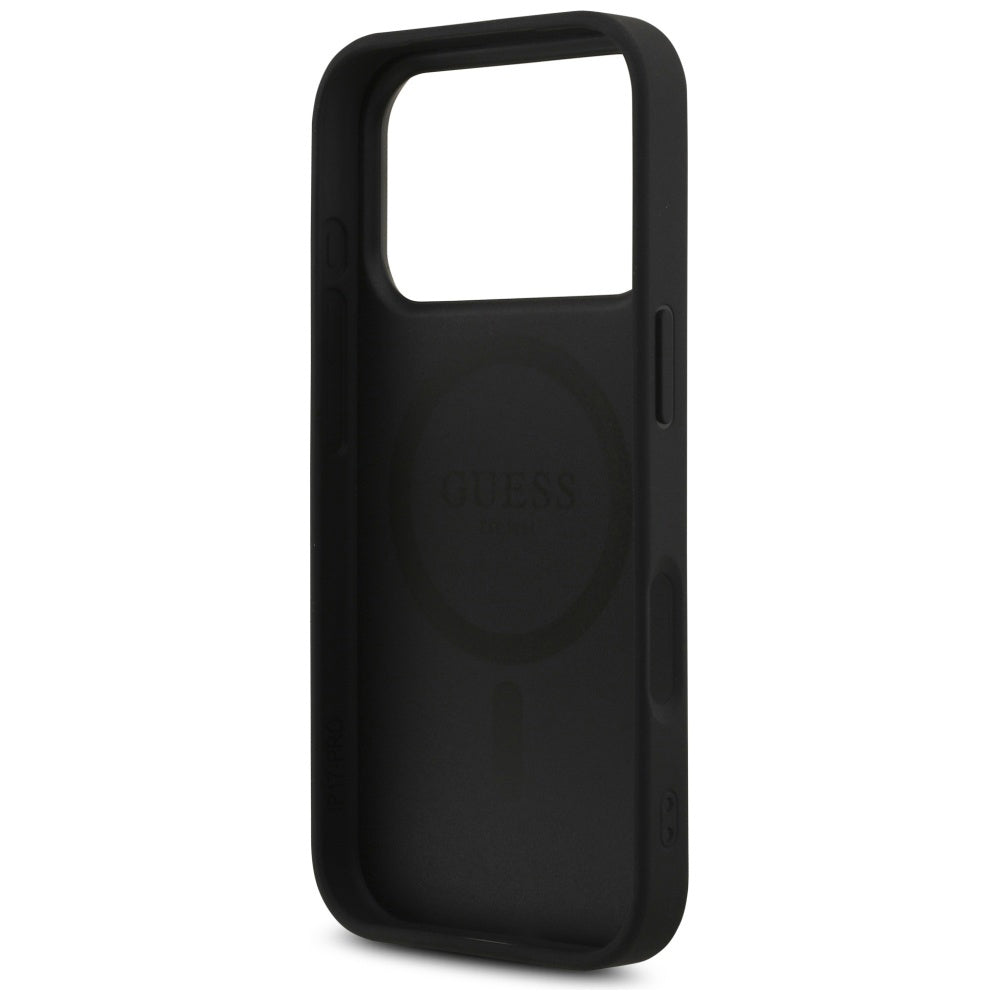 MagSafe tok Apple iPhone 17 Pro Max-hoz, Guess, 4G Triangle Strass, Fekete