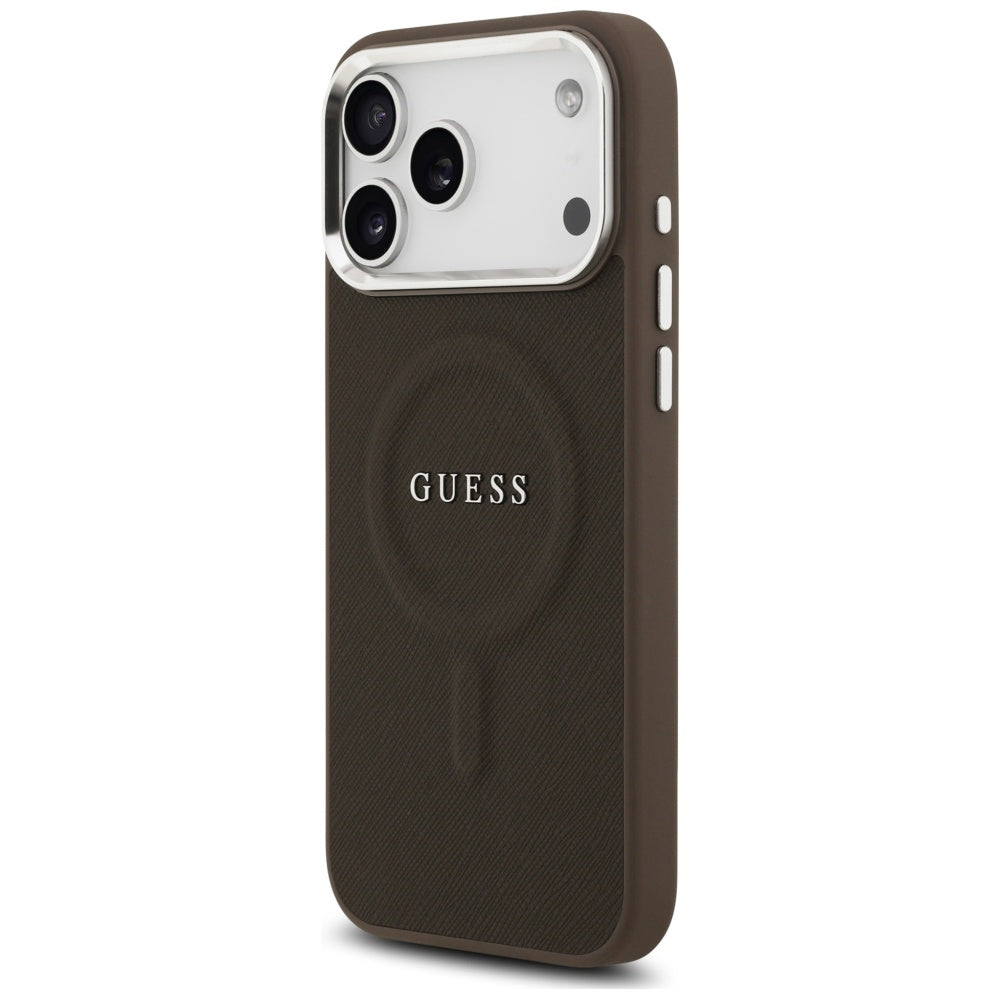MagSafe tok Apple iPhone 17 Pro Max-hez, Guess, Classic Logo, Barna