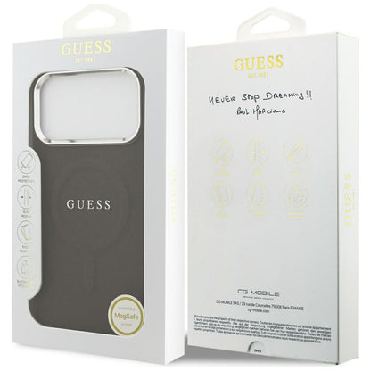 MagSafe tok Apple iPhone 17 Pro Max-hez, Guess, Classic Logo, Barna