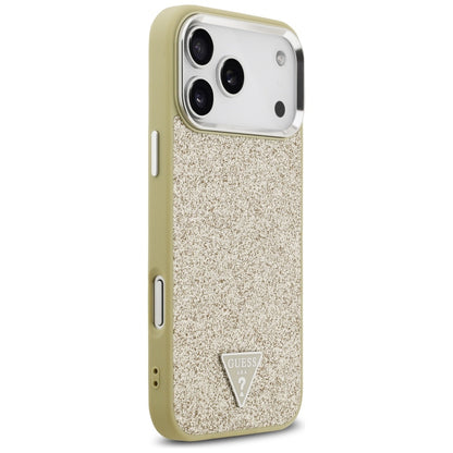 MagSafe tok Apple iPhone 17 Pro Max-hez, Guess, Glitter Triangle Logo, Arany