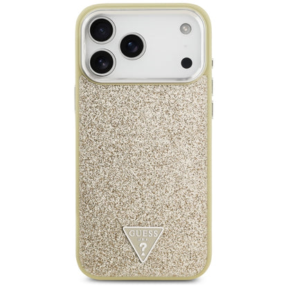 MagSafe tok Apple iPhone 17 Pro Max-hez, Guess, Glitter Triangle Logo, Arany