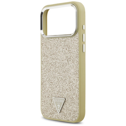 MagSafe tok Apple iPhone 17 Pro Max-hez, Guess, Glitter Triangle Logo, Arany