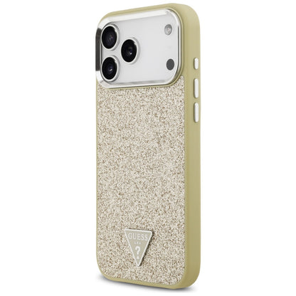 MagSafe tok Apple iPhone 17 Pro Max-hez, Guess, Glitter Triangle Logo, Arany