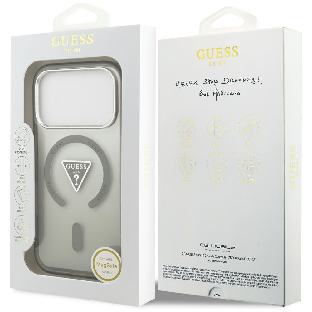 MagSafe tok Apple iPhone 17 Pro Max-hez, Guess, IML Gradient Triangle Logo, Kaki