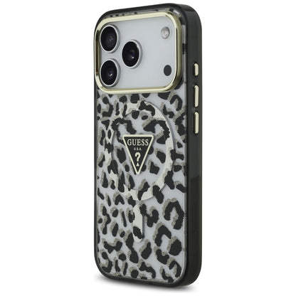 MagSafe tok Apple iPhone 17 Pro Max-hoz, Guess, Leopard Glitter, Fekete