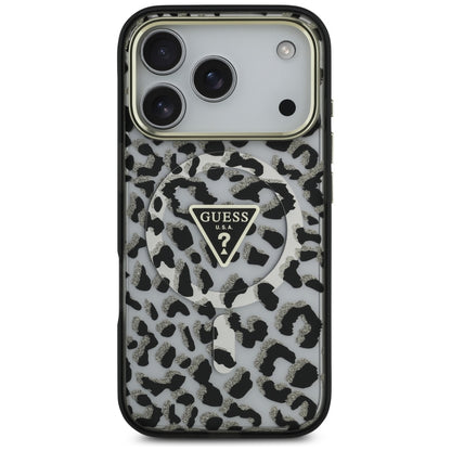 MagSafe tok Apple iPhone 17 Pro Max-hoz, Guess, Leopard Glitter, Fekete