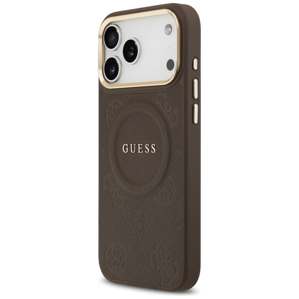 MagSafe tok Apple iPhone 17 Pro Max-hez, Guess, Peony Hot Stamp, Barna
