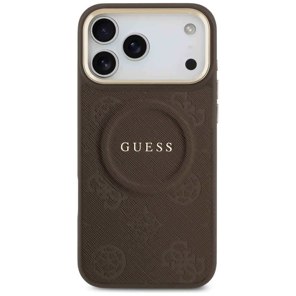 MagSafe tok Apple iPhone 17 Pro Max-hez, Guess, Peony Hot Stamp, Barna