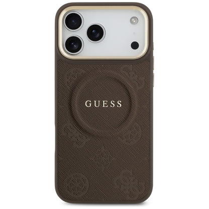 MagSafe tok Apple iPhone 17 Pro Max-hez, Guess, Peony Hot Stamp, Barna