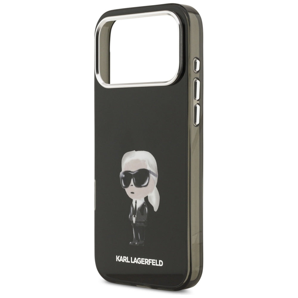 MagSafe tok Apple iPhone 17 Pro Max-hez, Karl Lagerfeld, IML Aquarelle Karl Ikonik, Fekete