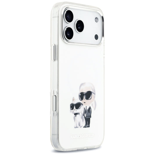 MagSafe tok Apple iPhone 17 Pro Max-hez, Karl Lagerfeld, IML Aquarelle Logo Karl & Choupette, Fehér