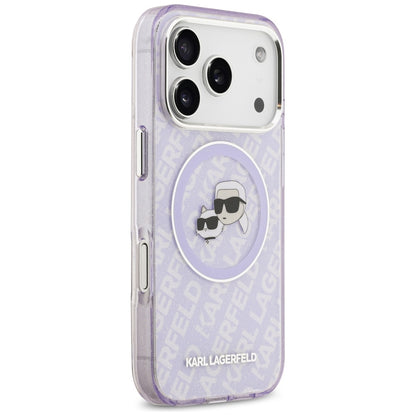 MagSafe tok Apple iPhone 17 Pro Max-hez, Karl Lagerfeld, IML Glitter Karl & Choupette`s Heads, Lila