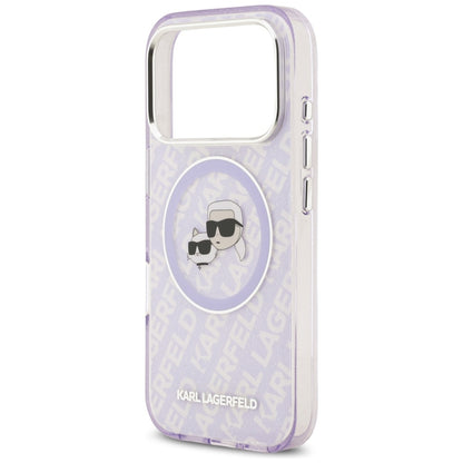 MagSafe tok Apple iPhone 17 Pro Max-hez, Karl Lagerfeld, IML Glitter Karl & Choupette`s Heads, Lila