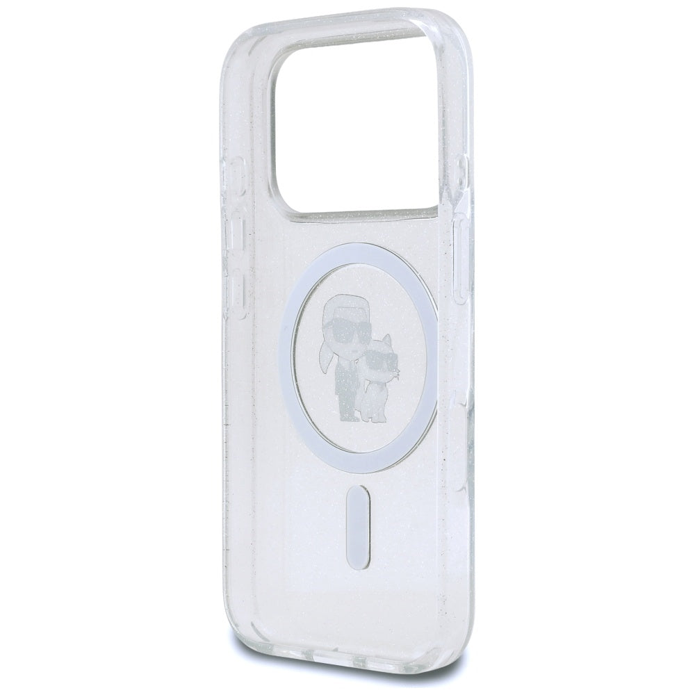 MagSafe tok Apple iPhone 17 Pro Max-hez, Karl Lagerfeld, IML Glitter Karl & Choupette, Átlátszó