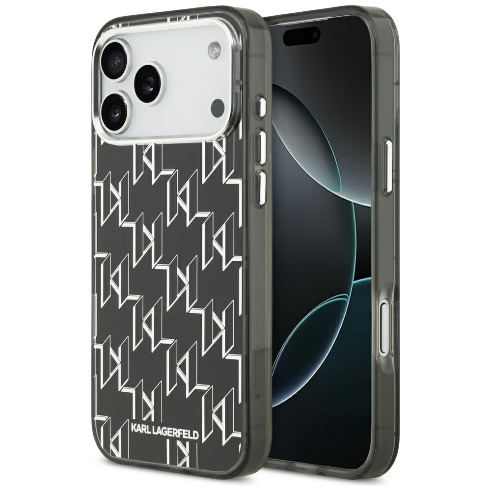 MagSafe tok Apple iPhone 17 Pro Max-hez, Karl Lagerfeld, IML KL Monogram, Fekete