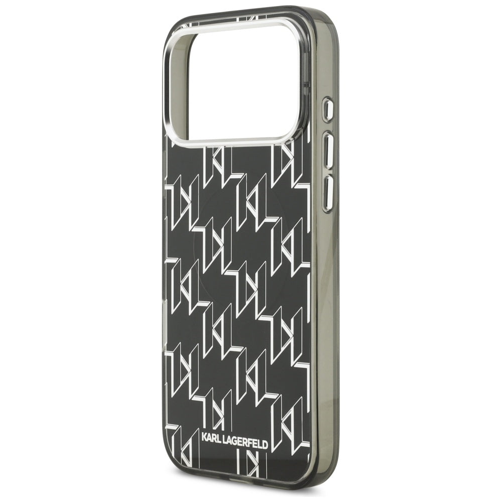MagSafe tok Apple iPhone 17 Pro Max-hez, Karl Lagerfeld, IML KL Monogram, Fekete