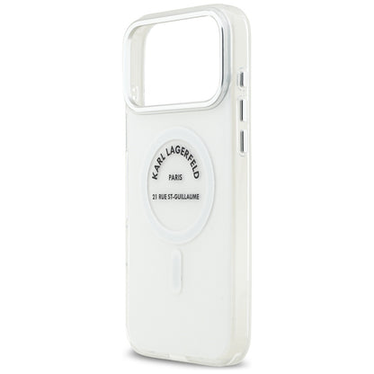 MagSafe Case for Apple iPhone 17 Pro Max, Karl Lagerfeld, IML Logo RSG, Transparent